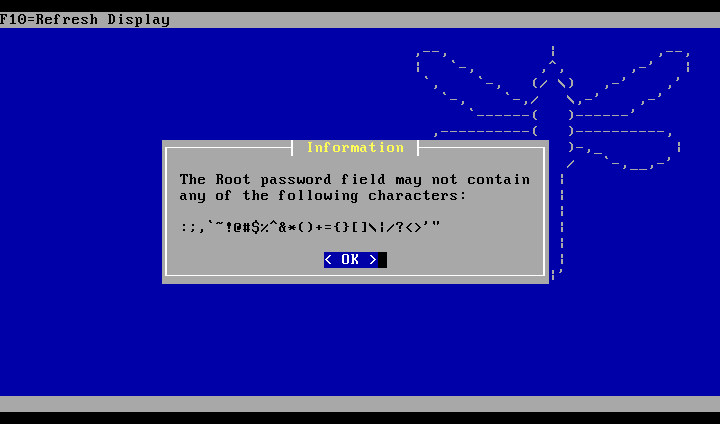 Characters restriction for root password on DragonFlyBSD