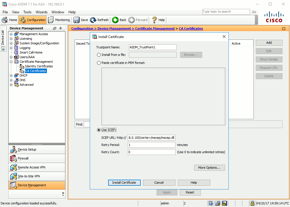 Install CA Certificate