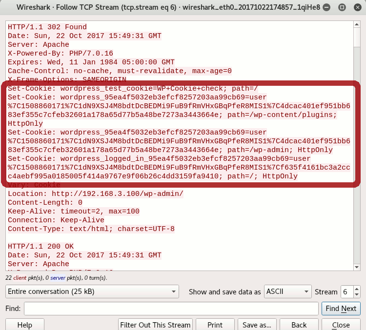 Wireshark TCP stream